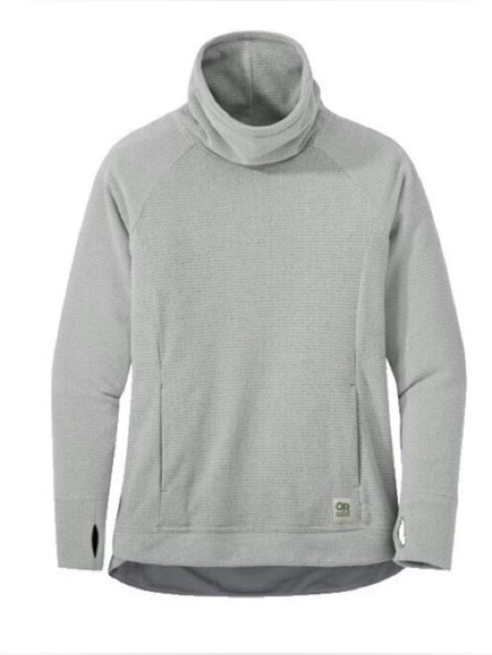 Outdoor Research Melody Cowl Neck Grid Fleece Pullover Hoodie Gray Women's S